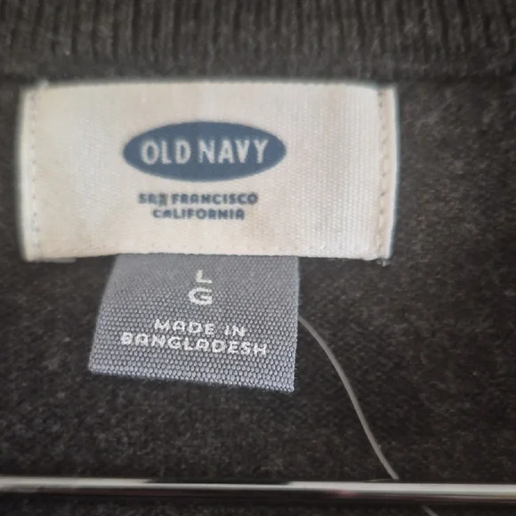 Old Navy Gray V-Neck Sweater Classic Knit Design Mens Size Large Coastal Staple - Picture 2 of 7
